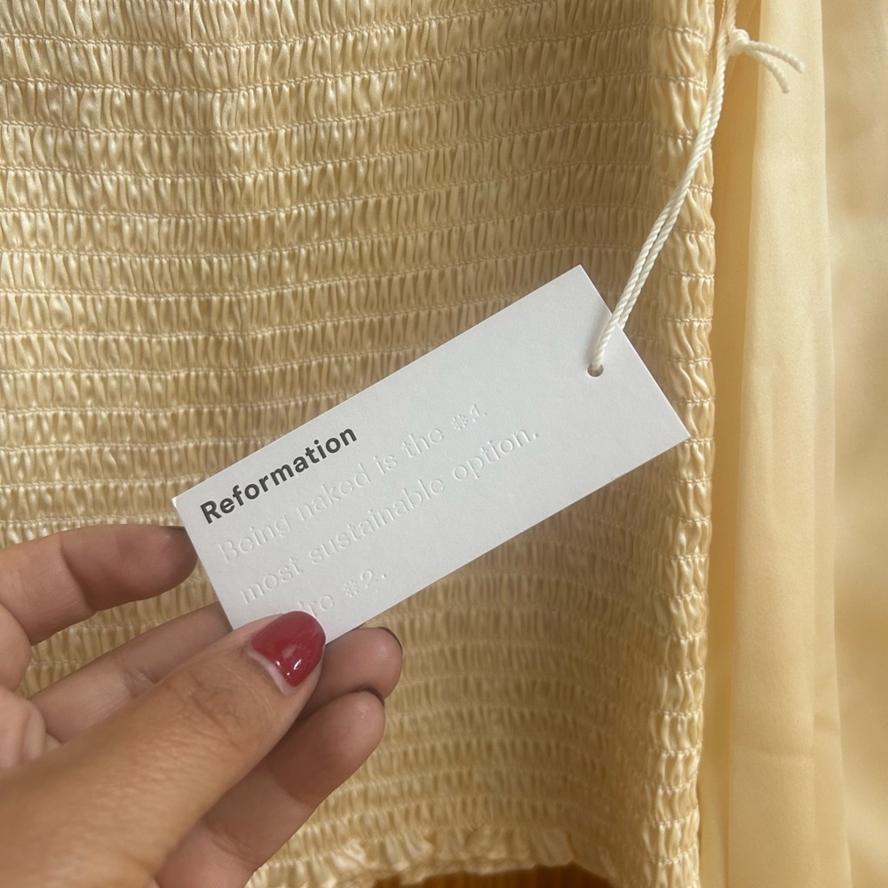 Reformation Cream Square Neck Blouse - Picture 3 of 8